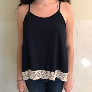 Navy Blue Flowy Tank